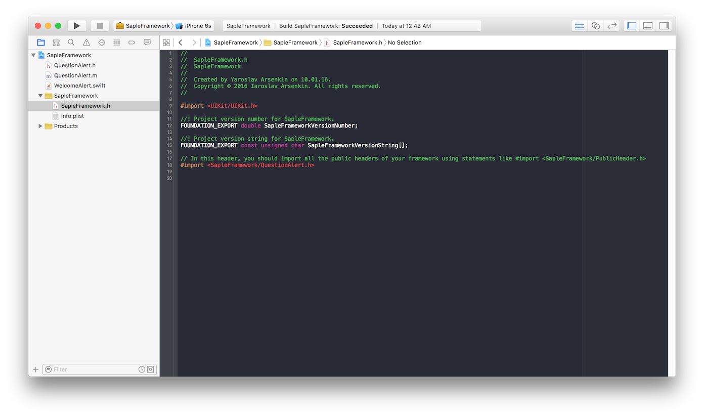 iOS universal framework - Class Import